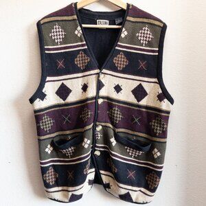 VINTAGE CASSINI Argyle Sweater Vest